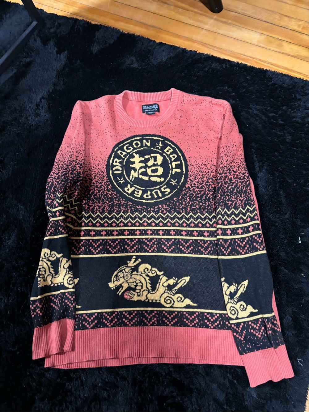 Dragon Ball Super Orange and Black Cotton Crewneck Sweater